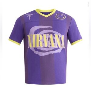 NWT - Nirvana Graphic Mesh Football Jersey Style Shirt